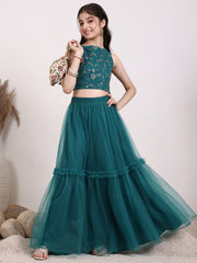 Girls Embroidered Thread Work Ready to Wear Lehenga