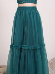 Girls Embroidered Thread Work Ready to Wear Lehenga