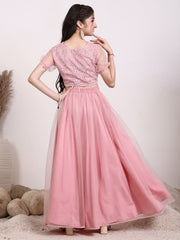 Girls Embroidered Thread Work Ready to Wear Lehenga & Blouse