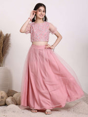 Girls Embroidered Thread Work Ready to Wear Lehenga & Blouse