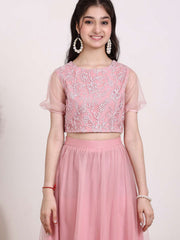 Girls Embroidered Thread Work Ready to Wear Lehenga & Blouse