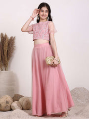 Girls Embroidered Thread Work Ready to Wear Lehenga & Blouse