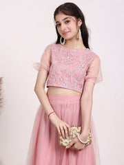 Girls Embroidered Thread Work Ready to Wear Lehenga & Blouse