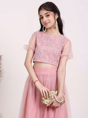 Girls Embroidered Thread Work Ready to Wear Lehenga & Blouse