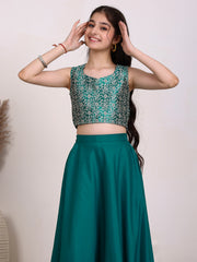 Girls Embroidered Ready to Wear Lehenga & Blouse