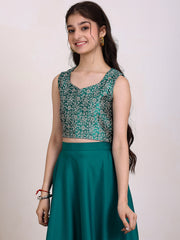 Girls Embroidered Ready to Wear Lehenga & Blouse