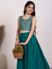 Girls Embroidered Ready to Wear Lehenga & Blouse