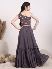 Girls Embroidered Thread Work Ready to Wear Lehenga