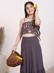 Girls Embroidered Thread Work Ready to Wear Lehenga