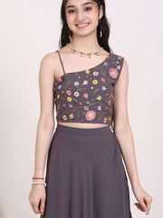 Girls Embroidered Thread Work Ready to Wear Lehenga