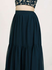 Girls Embroidered Sequinned Georgette Ready To Wear Lehenga & Choli