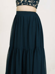 Girls Embroidered Sequinned Georgette Ready To Wear Lehenga & Choli