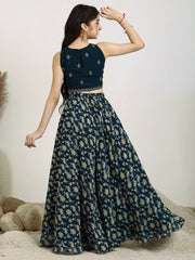 Girls Embroidered Thread Work Ready to Wear Lehenga