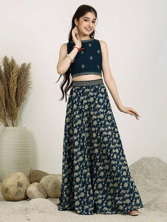 Girls Embroidered Thread Work Ready to Wear Lehenga
