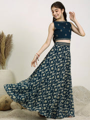 Girls Embroidered Thread Work Ready to Wear Lehenga