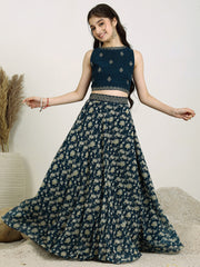 Girls Embroidered Thread Work Ready to Wear Lehenga