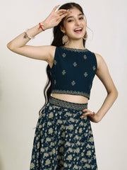 Girls Embroidered Thread Work Ready to Wear Lehenga