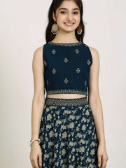 Girls Embroidered Thread Work Ready to Wear Lehenga