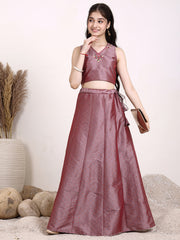 Girls Embroidered Thread Work Ready to Wear Lehenga & Choli