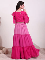 Girls Embroidered Sequinned Ready to Wear Lehenga & Choli