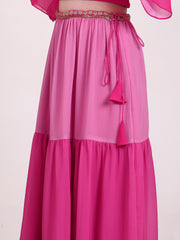 Girls Embroidered Sequinned Ready to Wear Lehenga & Choli