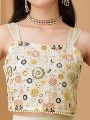 Girls Embroidered Thread Work Ready To Wear Lehenga & Choli