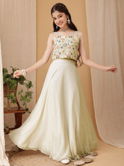 Girls Embroidered Thread Work Ready To Wear Lehenga & Choli