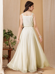 Girls Embroidered Thread Work Ready To Wear Lehenga & Choli