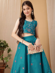 Girls Embroidered Thread Work Ready To Wear Lehenga & Choli