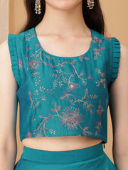 Girls Embroidered Thread Work Ready To Wear Lehenga & Choli