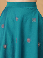 Girls Embroidered Thread Work Ready To Wear Lehenga & Choli