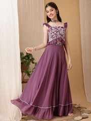 Girls Embroidered Thread Work Ready to Wear Lehenga Choli