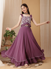 Girls Embroidered Thread Work Ready to Wear Lehenga Choli