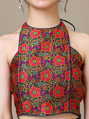 Girls Floral Woven Design Silk Ready To Wear Lehenga & Blouse