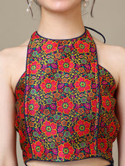 Girls Floral Woven Design Silk Ready To Wear Lehenga & Blouse