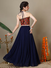 Girls Floral Woven Design Silk Ready To Wear Lehenga & Blouse