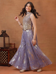 Girls Ethnic Motifs Embroidered Regular Kurta with Palazzos