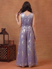 Girls Ethnic Motifs Embroidered Regular Kurta with Palazzos