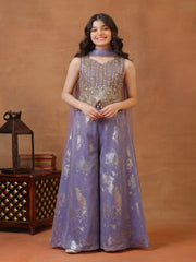 Girls Ethnic Motifs Embroidered Regular Kurta with Palazzos