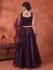 Girls Embellished Mirror Work Ready to Wear Lehenga