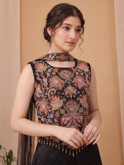 Girls Floral Embroidered Regular Thread Work Kurti with Palazzos & With Dupatta