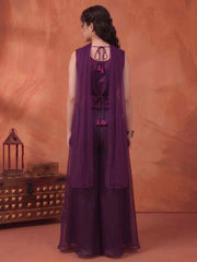 Girls Floral Embroidered Regular Thread Work Kurti with Palazzos & With Dupatta