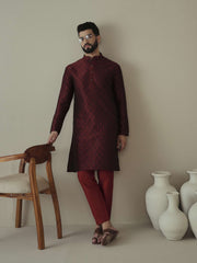 Men Ethnic Motifs Embroidered Regular Thread Work Kurta with Trousers