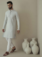 Men Ethnic Motifs Embroidered Regular Thread Work Kurta with Trousers