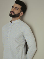 Men Ethnic Motifs Embroidered Regular Thread Work Kurta with Trousers