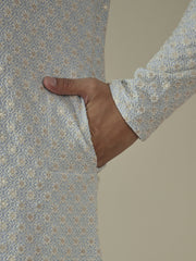 Men Ethnic Motifs Embroidered Regular Thread Work Kurta with Trousers