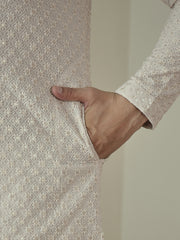 Men Ethnic Motifs Embroidered Regular Thread Work Kurta with Trousers