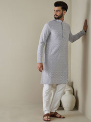 Men Ethnic Motifs Embroidered Regular Thread Work Kurta with Trousers