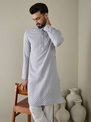 Men Ethnic Motifs Embroidered Regular Thread Work Kurta with Trousers