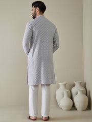 Men Ethnic Motifs Embroidered Regular Thread Work Kurta with Trousers